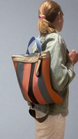 Striped Leather Backpack - Design 3