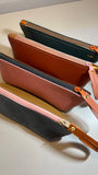 Colorblock Leather Pencil Case