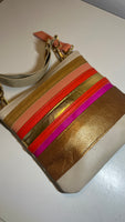 Striped Leather Crossbody Bag