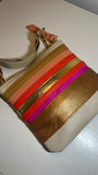 Striped Leather Crossbody Bag