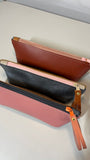 Colorblock Leather Pencil Case