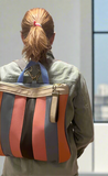 Striped Leather Backpack - Design 3