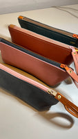 Colorblock Leather Pencil Case