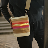 Striped Leather Crossbody Bag