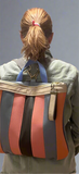 Striped Leather Backpack - Design 3