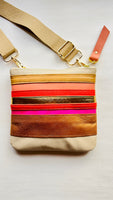 Striped Leather Crossbody Bag