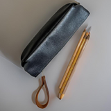 Colorblock Leather Pencil Case