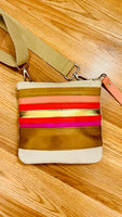 Striped Leather Crossbody Bag