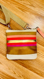 Striped Leather Crossbody Bag