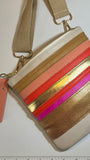 Striped Leather Crossbody Bag