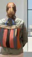 Striped Leather Backpack - Design 3