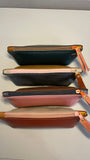 Colorblock Leather Pencil Case